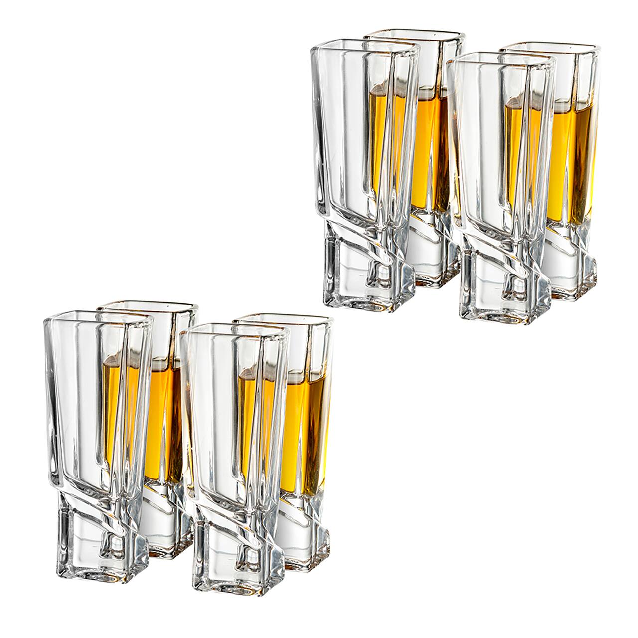 JoyJolt® Carre Square Heavy Base Crystal Shot Glasses, 8ct.
